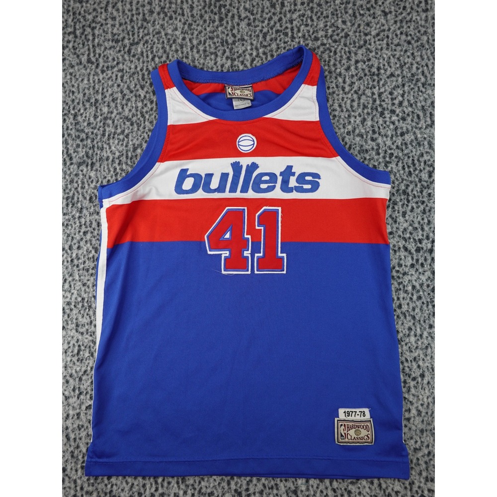 NBA Hardwood Classics Jersey Mens L Blue Wes Unseld 41 Bullets 1977-78